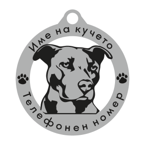 Питбул кучешки медальон